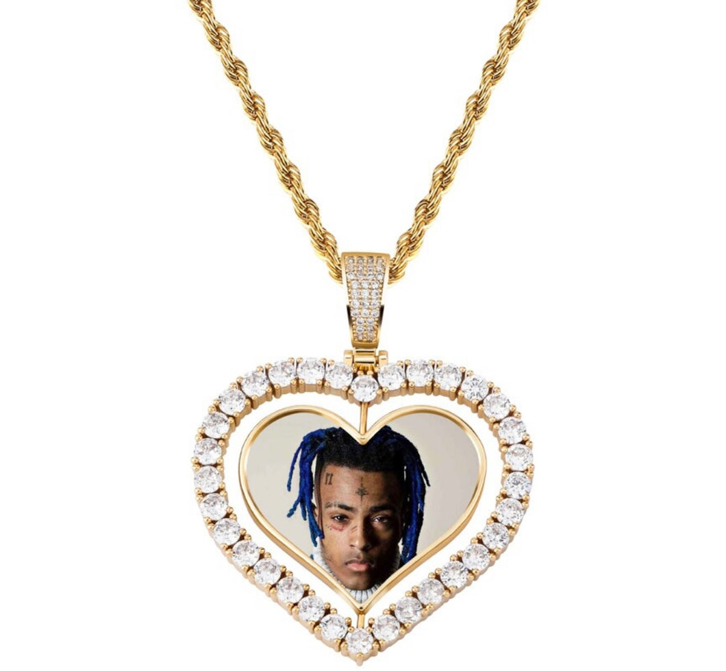 Heart Double Sided Photo Pendant